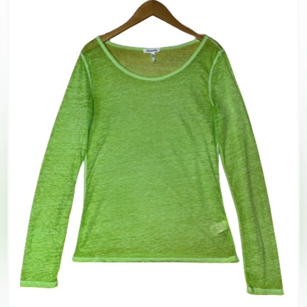 Aeropostale Women’s Sheer Lime Green Top Size Large